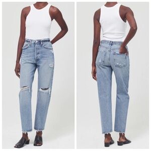 AGOLDE 90's Mid Rise Loose Fit Jean Isolate Distressed